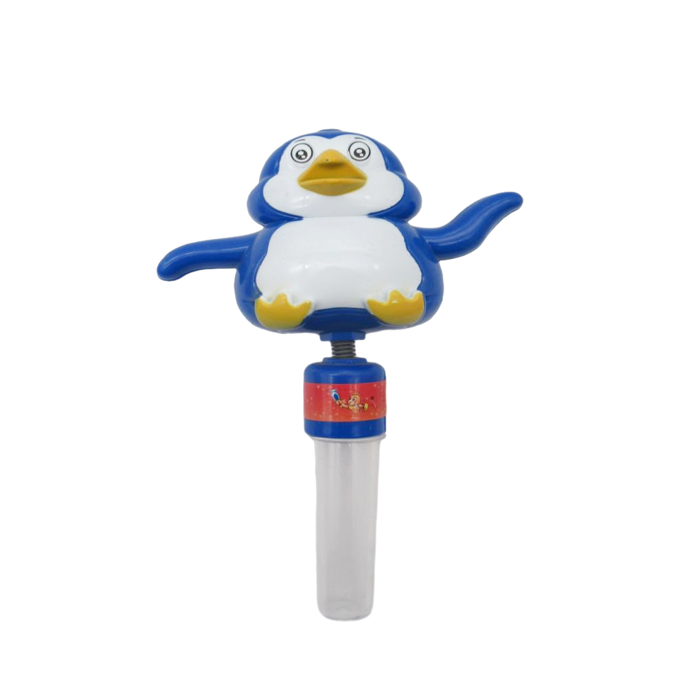 penguin shaking whistle candy to…